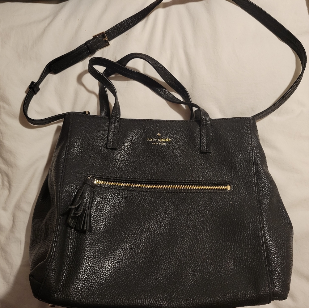 Black leather Kate Spade handbag